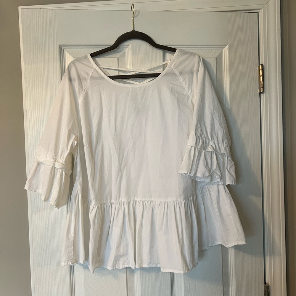 George - White Peplum Top - Size UK18/US14